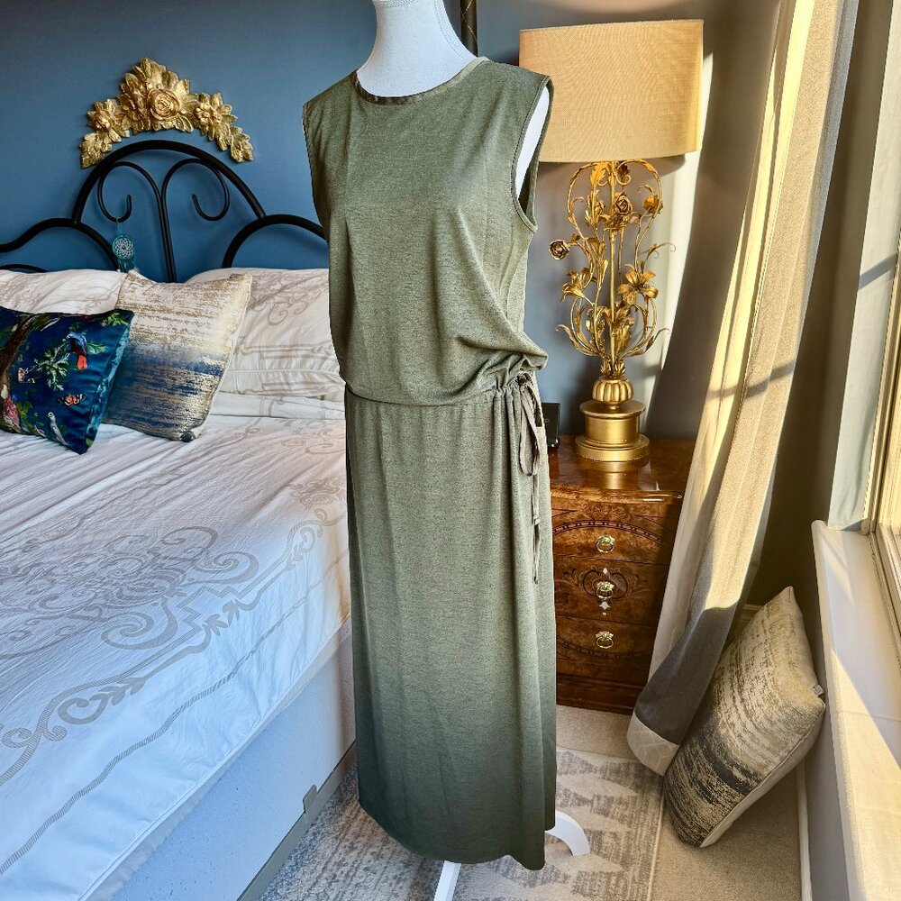 Zara Olive Green Light Knit Maxi Dress